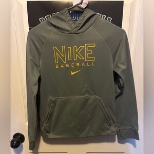 Nike Kids Grey Hoodie with Yellow Baseball Accent ⚾️⚾️